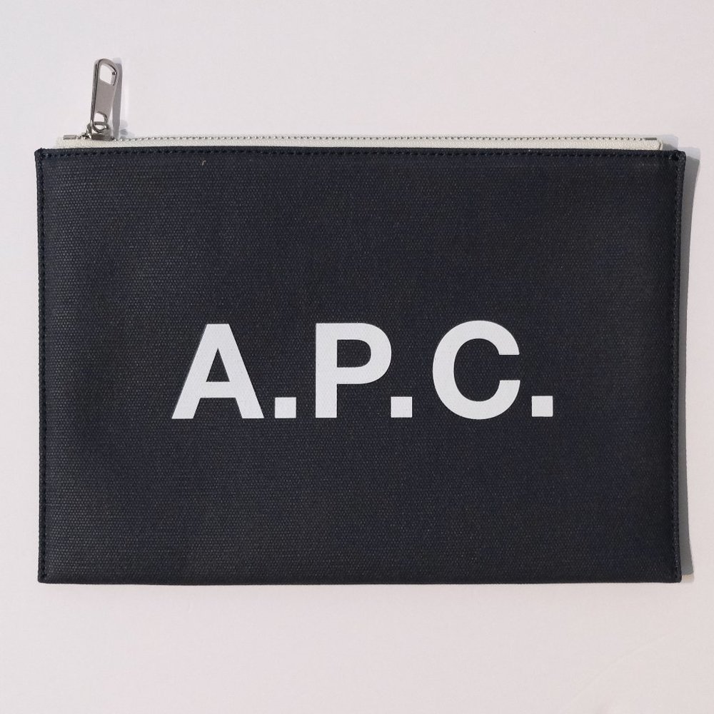A.P.C. Waxed Canvas Pouch Clutch
